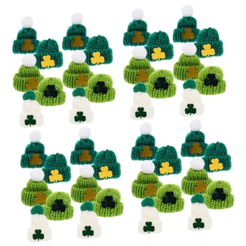 HEMOTON 200 STK Mini-Strickmütze Bastelzubehör selber Machen Puppenmütze Mini-St.-Patrick-Hüte Mini-Hüte Mini-Strickornamente Gras-Grün Hut Krawatte Baby grüne Kugel Garn von HEMOTON