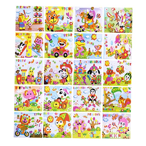 HEMOTON Sticker-bastelset 20-teilig Eva-mosaik-aufkleberkunst Für Kinder Lernspielzeug Hand-Auge-koordination Kreatives Denken von HEMOTON
