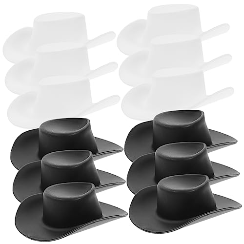 HEMOTON 20St Mini-Cowboyhut Puppenhüte basteln Miniatursachen Mini-Zylinder Hut Frauen Kleiner Hut Puppenhut Leichtgewichtiger Hut austauschbare kleine Hüte austauschbare Mini-Hüte Plastik von HEMOTON