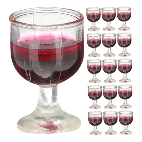 HEMOTON 20st Miniatur- -rotweinglas Mini-puppenhaus-zubehör Puppen-minikelch-dekore Mini-weinkelch Klarer Kleiner Kelch Puppe Weinbecher Puppenhaus Tasse PVC Wiederverwendbar von HEMOTON
