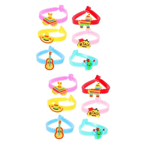 HEMOTON 24 Stck. Mexikanische Fiesta Armbänder aus PVC Verstellbare Handgelenk Accessoires für Karneval und Feiern für und Partys von HEMOTON