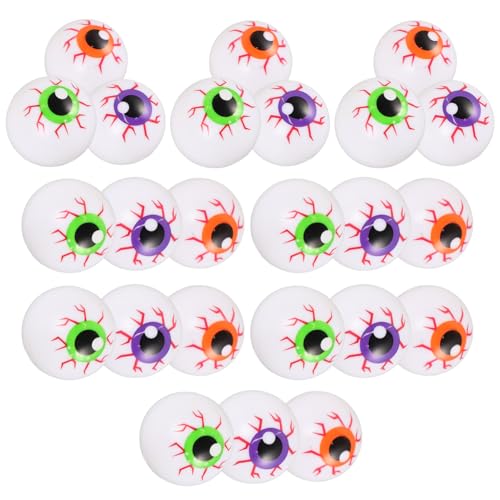 HEMOTON 24 Stück Plastische Halloween-Augen, Bunte Spring-Augen, Gruselige Falsche Augen-Requisiten für Halloween-Party-Dekorationen, Cosplay von HEMOTON