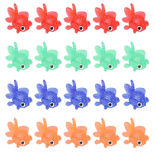 HEMOTON 24Stücke Goldfisch Spielzeug für Kinder Transparent Schwimmendes Aquarium Dekoration Lustige Badewannen Spielzeuge Fischtank Ornament Simulations Fisch Modell von HEMOTON