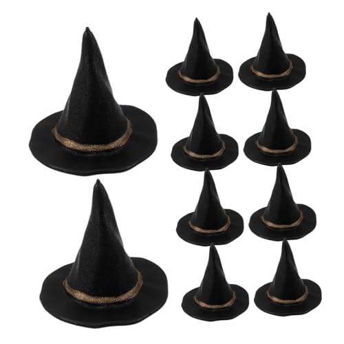 HEMOTON 24 Stück Teiliges Mini Hexenhüte Schwarz Mini Partyhüte für Puppen Diy Bastelzubehör Halloween Dekoration für Flaschen Puppenhäuser und Kleine Partys von HEMOTON