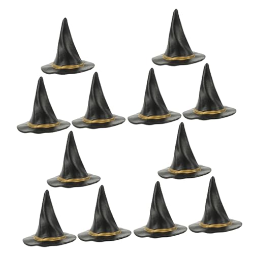 HEMOTON 24 Stück Teiliges Mini Hexenhüte Schwarze Miniatur Halloween Hexenhut Figuren für DIY Bastelprojekte Partydekoration Haaraccessoires Garten-mikrolandschaft Wiederverwendbar und von HEMOTON