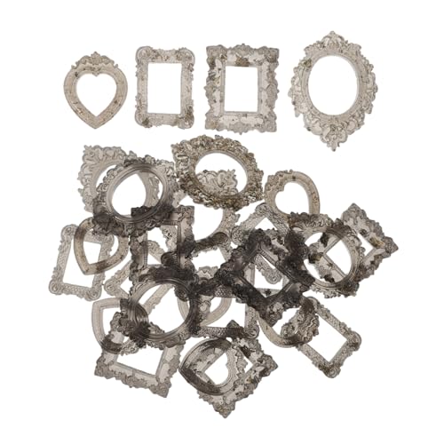 HEMOTON 24 Stück Teiliges Miniatur Barock Bilderrahmen aus Resin Kleine Antike Mini Bilderrahmen für Puppenhaus Wandkunst Vielseitige Vintage Dekoration und Schmuckdisplay für DIY Foto von HEMOTON
