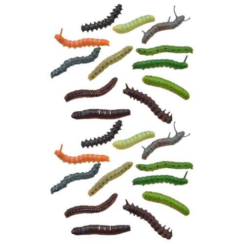HEMOTON 24 Stücke Simulation Raupe Gefälschte Wurm Kriechende Insekten Wissenschaft Pädagogisches Lernspielzeug Halloween Streich Spielzeug Party Favors Landschaft Decor von HEMOTON