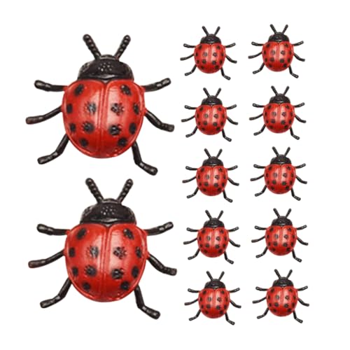 HEMOTON 24 Teiliges Marienkäfer Modell Mini Puppenhaus Mikro Puppenhaus Mini Miniatur Kleine Simulationspuppe Logo Schaufensterpuppe Halloween Modelle Marienkäfer Puppennase PVC von HEMOTON