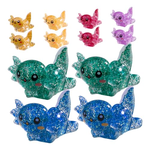 HEMOTON 24 Teiliges Set Mini Salamander Statue Mini Ornamente Axolotl Minifigur Baumelnde Tieranhänger Schmuckherstellung Anhänger Süße Armbandanhänger Kleine Statue DIY Garten von HEMOTON
