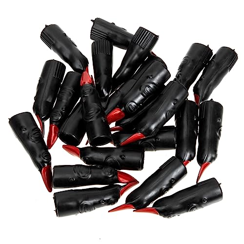 HEMOTON 24st Gefälschte Puppen Verschleiß Zehn Gefälschter Hexenfinger Gruseliges Zubehör Zombie-Finger Fingernagel Maske Falsch Gesicht Wackelt Plastik Black von HEMOTON