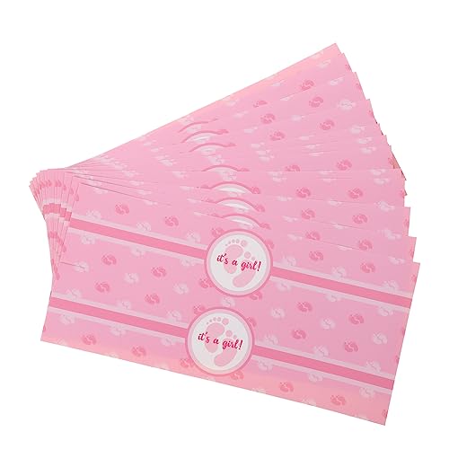 HEMOTON 24st Geschlecht Offenbaren Kinderparty-Aufkleber Bay Dusche Aufkleber Geschlecht Enthüllen Abziehbilder Aufkleber Zum Aufdecken des Geschlechts Geschlechtsaufkleber Rosa Plastik von HEMOTON
