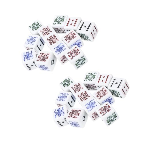 HEMOTON 25 Stück Teiliges Poker Würfel Set Weiße Acryl Würfel mit Quadratischen Ecken Widerstandsfähig und Glatt für Kartenspiele Brettspiele Party und Gesellschaftsspiel Zubehör von HEMOTON