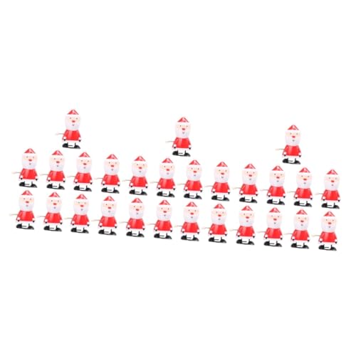 HEMOTON 27 STK Uhrwerk Weihnachtsmann Weihnachts-Sankt-Spielzeug Uhrwerkspielzeug Für Kinder Mini-weihnachtsmann-Spielzeug Weihnachtstütenfüller Füllstoff Hölzern Weihnachten Ältere Rot von HEMOTON