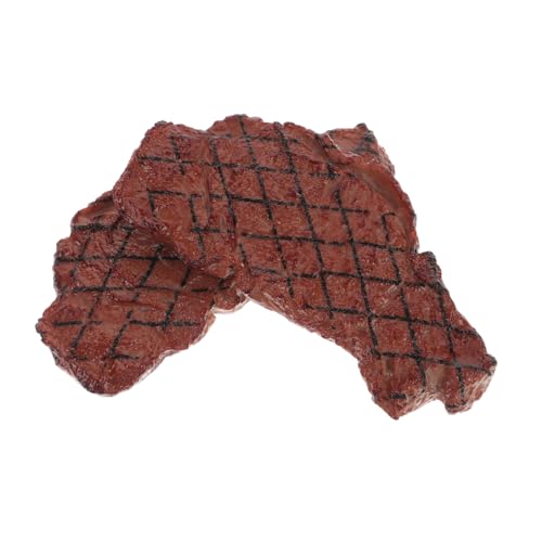 HEMOTON 2St Food-Modell Dekorative Steak-Attrappe - -Steak Simulationssteak Prop Essen realistisches Fleisch Simulation Steak- Kind spielt Plastik Brown HEMOTON 2St Food-Modell Dekorative Steak-Attrappe - -Steak Simulationssteak Prop Essen realistisches Fleisch Simulation Steak- Kind spielt Plastik Brown von HEMOTON