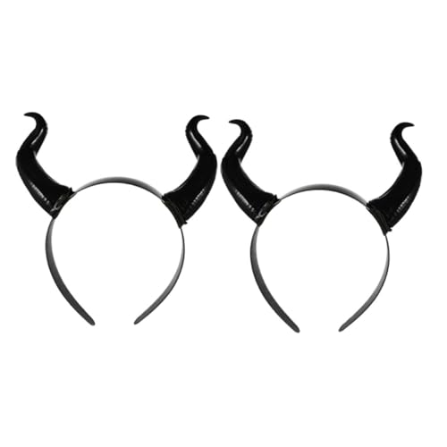 HEMOTON 2St Halloween-Horn-Stirnband Horn-Teufel-Kopfschmuck Hörner Stirnband halloween haarschmuck halloween kopfschmuck kürbiskerne Party-Cosplay-Accessoires Stirnband aus Teufelshorn von HEMOTON