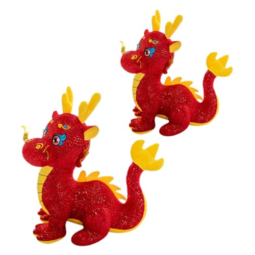 HEMOTON 2St Jahr der Drachen-Maskottchen-Puppe Drachenspielzeug für Kinder Tiere chinesische neujahrsdekoration neujahrsgeschenke Plüschfigurenspielzeug Kuscheltier Jahresdrache Stofftier von HEMOTON