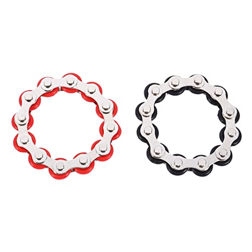 HEMOTON 2St Kettenentlüftungsspielzeug Neuartiges Zappelspielzeug Flippy Roller Chain Zappelspielzeug stressabbau Spielzeug dekompressionsspielzeug die Kette Fahrradkette Zappelspielzeug von HEMOTON