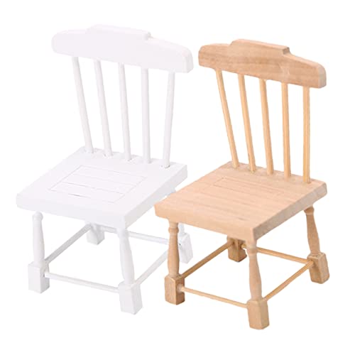HEMOTON 2St Möbelmodell Anzeige Kinderwagen Puppe Kinderbetten Toys spielsachen für Dekorative Miniaturmöbel holzstuhl Miniatur-Möbelschmuck Kinderversorgung hölzern von HEMOTON