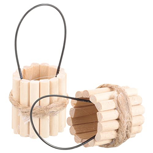 HEMOTON Miniatur-Eimer-Set Aus Holz Für Puppenhaus Mini-Fake-Eimer Detailliertes Basteln Für Ihr Miniatur- von HEMOTON