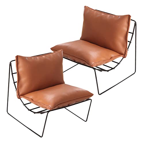 HEMOTON 2 Stücke Schmiedeeisen Miniatur Sofa Stühle Für Puppenhaus Decor Zubehör von HEMOTON