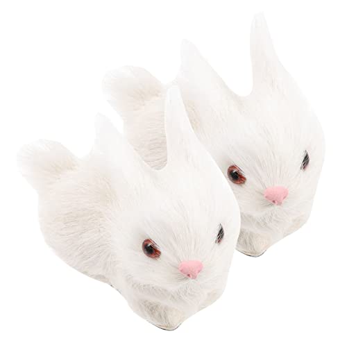HEMOTON 2St Simulation Kaninchen kunstpelz Faux fur Realistisches Kaninchenmodell Plüschkaninchen plushbit Soft Toy Simulations-Kaninchenspielzeug Tierfiguren Kaninchenfiguren Plastik Weiß HEMOTON 2St Simulation Kaninchen kunstpelz Faux fur Realistisches Kaninchenmodell Plüschkaninchen plushbit Soft Toy Simulations-Kaninchenspielzeug Tierfiguren Kaninchenfiguren Plastik Weiß von HEMOTON