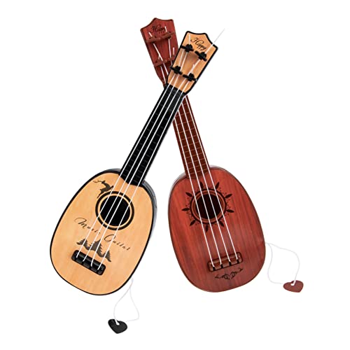 HEMOTON 2St Simulations-Ukulele Musikinstrumente Musical Instruments Musikspielzeug für Kleinkinder Musikspielzeug für Babys Spielzeuge Kinderspielzeug Mini-Gitarren-Spielzeug Mini-Ukulele von HEMOTON
