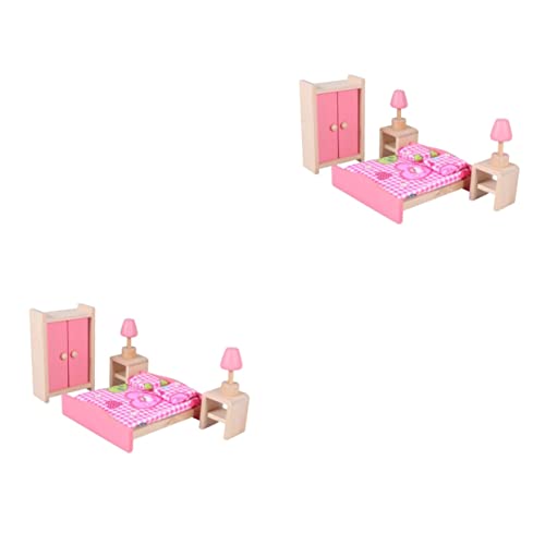 HEMOTON 2St hölzern Miniatur-Hausmöbel kleine möbel möbel Holzmöbel Mini-Toilettenspielzeug Mini-Schlafzimmer DIY Mini Requisiten Mini- -Requisiten Puppenhaus Modell Bambus von HEMOTON