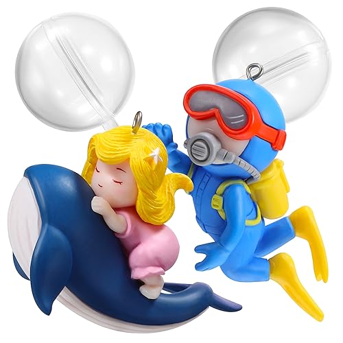 HEMOTON 2Stücke Aquarium Dekorationen Schwimmendes Taucher Ornament mit Farbenfrohen Figuren für Aquarien Teiche und Andere Umgebungen Langlebig und Lichtbeständig von HEMOTON