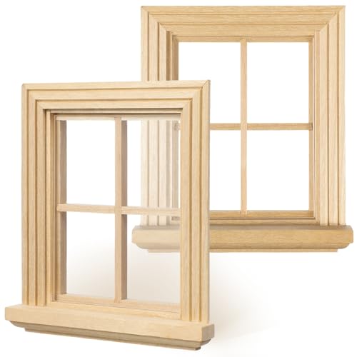 HEMOTON 2Stücke Fensterrahmen aus Birkenholz Puppenhaus Fenster Dekoration für Puppenhäuser Robust und Langlebig für Verschönerung Ihres HEMOTON 2Stücke Fensterrahmen aus Birkenholz Puppenhaus Fenster Dekoration für Puppenhäuser Robust und Langlebig für Verschönerung Ihres von HEMOTON