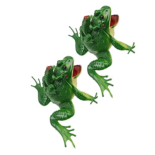 HEMOTON 2Stücke Realistische Frösche mit Geräusch Mutter und Junge Mädchen Modell Squeeze Sound Plaything für Kreatives und Hand Auge Koordination von HEMOTON