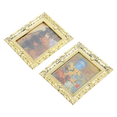 HEMOTON 2st Dekoratives Gold-ölgemälde Gefälschte Pflanzen Grüne Dekoration Kanister Miniatur-malset Verschlüsse 3D-nachtlichter Im Freien Rückfluss Wärmer Gießen Detail Streifen Band Harz von HEMOTON