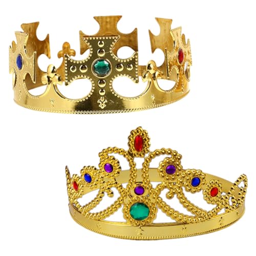 HEMOTON 2st Festliche Kronen-tiara Gefälschte Krone Halloween-kronen Krone Kostüm Krone Cosplay Halloween- Krone Für Partydekoration Krone Für Die Party Kunststoffkrone Plastik von HEMOTON