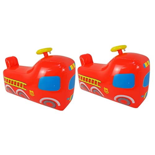 HEMOTON 2St Outdoor-Tumbler-Spielzeug Kinderspielzeug Luftfeuerwehr Fort Kinderautospielzeug Autos Spielzeug Becher Tragbarer Feuerwehrwagen-Tumbler Aufblasbares Feuerwehrauto-Spielzeug von HEMOTON