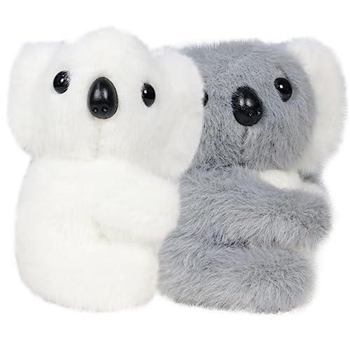 HEMOTON 2st Koala-anhänger Band Ringstifte Künstlich Haarspangen Mit Zinken Spiralstifte Griffe Bausatz Brotstifte Spiralförmiger Haarknoten-Clip Silberne Haarnadeln Gel Kette Plüsch von HEMOTON
