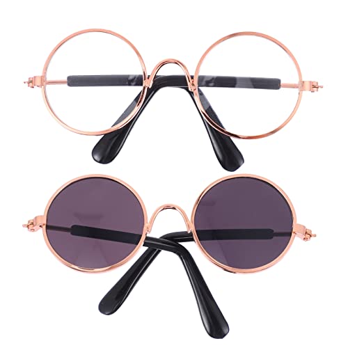 HEMOTON Mini-Figuren Brille Spaß Dressing Supplies Für Puppen 2 Stück Legierung Sonnenbrille Kit von HEMOTON