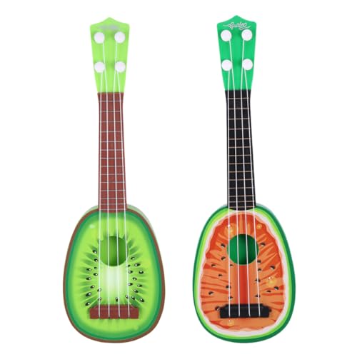 HEMOTON 2st Mini-obstgitarre Kind Guitar Toy. Vorschulspielzeug Musical Gitarre Kleinkind Musikinstrumentengitarre Mini-Gitarren-Ukulele-Spielzeug Kinder Farbkasten Jahrgang Plastik von HEMOTON