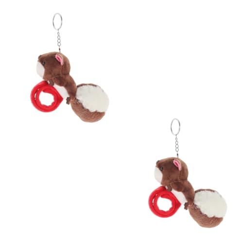 HEMOTON 2St Pop-Kreis-Armband Spielzeug spaß ausgestopftes -Plüschtier gefülltes Faultier Plüschtier Schlüsselanhänger Geschenke Gefälligkeiten Goodie-Bag-Stuffer Eichhörnchen Kind von HEMOTON