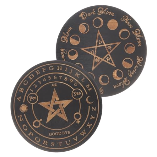 HEMOTON 2st Weissagungs-informationstafel Pendel-antworttafel Gefälschte Pflanzen Dekorative Gegenstände Süßes Spiel Pendellesetafel Pendel-wünschbrett Spitze Black Hölzern von HEMOTON