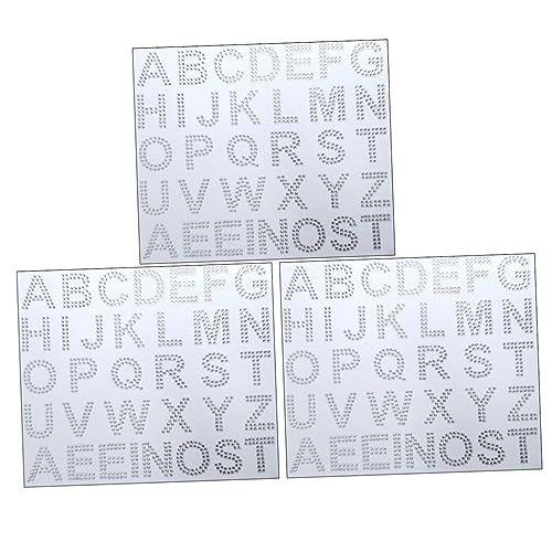 HEMOTON 3 Blätter Dekorative Brief Aufkleber Strass Sammelalbum Pack Glitter Zubehör von HEMOTON