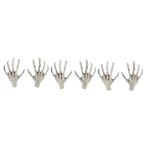 HEMOTON 3 Paare Gruselige Halloween Deko Skelett Hand Requisite Hexen Klauen für Spukhaus Realistische Horror Accessoires zum Aufhängen an Wand Tür Fenster Langlebig und Leicht zu Reinigen von HEMOTON