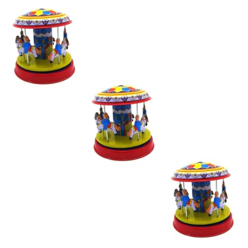 HEMOTON 3 STK Aufziehspielzeug aus Eisen Pferdefiguren Bad Retro Spielzeug Home Decor Kinderspielzeug Puppe Spielzeug Uhrwerkspielzeug aus Eisen Blechspielzeug aufziehen Schreibtisch von HEMOTON