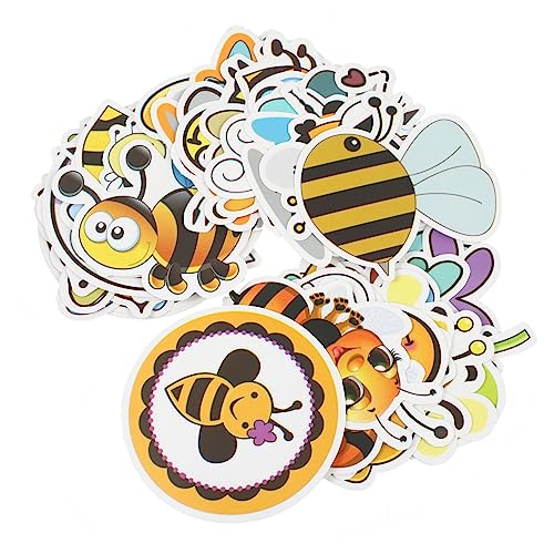 HEMOTON 3 Sätze Bienen Graffiti Aufkleber Buchstaben Bienen Fensteraufkleber Umschlagaufkleber Kühlschrankaufkleber Gelbes PVC Selbstklebend von HEMOTON