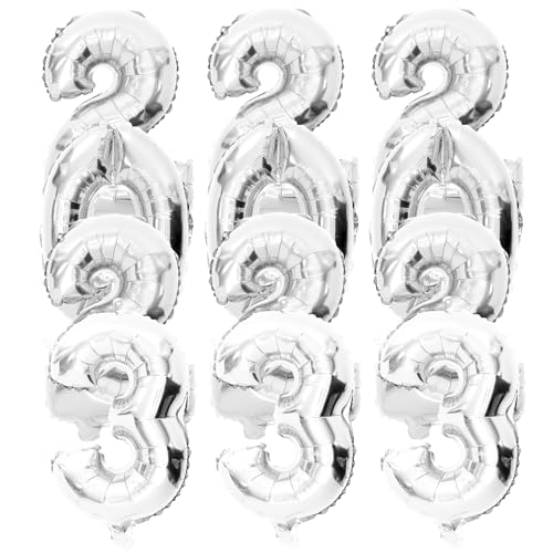 HEMOTON 3 Sätze Folienballons für Silvester Happy Year Party Deko Luftballons für Fotorequisiten für Wand und Tischdekorationen von HEMOTON