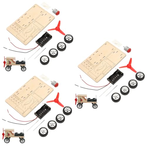 HEMOTON 3 Sätze Materialien Für Die Automontage Werkzeugsätze Für Mechaniker Rätsel Generator-wissenschafts-kit Holzpuzzles Für Kinder Puzzle-Spielzeug Kinderautos 3D Energie Jesus Plastik von HEMOTON