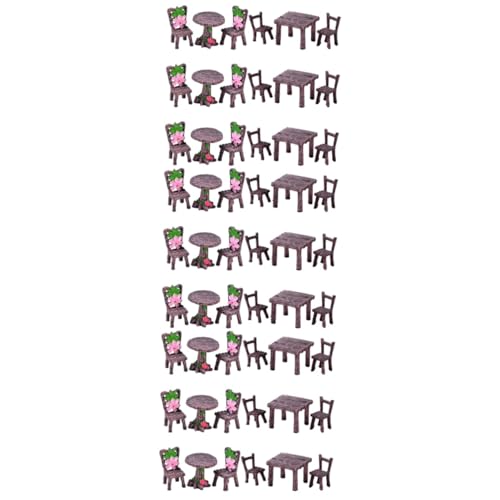 HEMOTON 3 Sätze Miniaturmöbel Für Garten Teiliges Deko Stühlen Für Feengärten DIY Miniaturgarten Zubehör in Stilvollem Design Für Bastelprojekte Und Fotografie 18 Stücke * 3 von HEMOTON