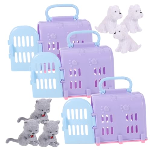 HEMOTON 3 Sets Mini Haustierzimmer Winzige Häuser Kleines Kleines Winzige Häuser Wohnaccessoires Mini Ornament Mini Hausbedarf Dekorative Mini Katze Miniatur von HEMOTON