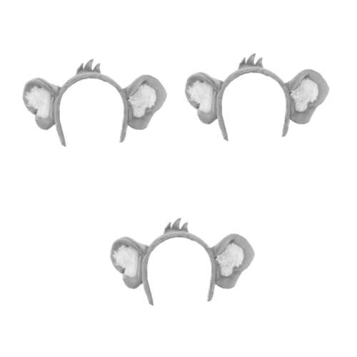 HEMOTON 3 Stck Koala Ohren Haarreifen Cartoon Haarschmuck Leichtes Kostümzubehör für Frauen Fasching Geburtstag Party Bühne von HEMOTON