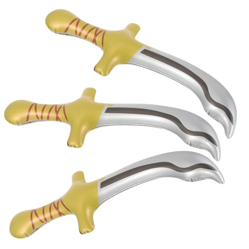 HEMOTON 3 Stück Aufblasbare Piratenschwerter Teiliges für Lange Aufblasbare Schwerter für Halloween und Themenpartys für Rollenspiele und Geburtstagsfeiern von HEMOTON