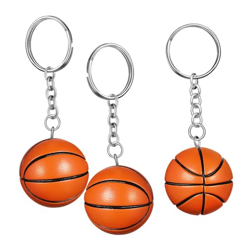 HEMOTON 3 Stück Basketball Schlüsselanhänger für Basketballpartys und Dekoration Robuste PU Materialien für Sportliebhaber von HEMOTON