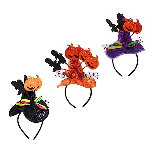 HEMOTON 3 Stück Halloween Haarschmuck mit Hexenhut Party Haarreifen für Damen Cosplay und Festlichkeiten Orange und Schwarz HEMOTON 3 Stück Halloween Haarschmuck mit Hexenhut Party Haarreifen für Damen Cosplay und Festlichkeiten Orange und Schwarz von HEMOTON